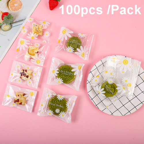 100 pz/pacco 9x11,5 cm modello margherita sacchetti per imballaggio di biscotti  sacchetti richiudibili per