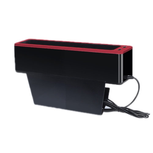 Aufbewahrungsbox für Autositzlücken mit 2 USB-Ladeanschlüssen, Farbe:  Co-Pilot-Rot