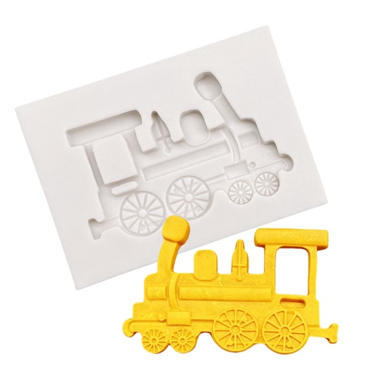 

Classic Car Train Silicone Fondant Cake Mold Baking Decoration Tools(Gray)