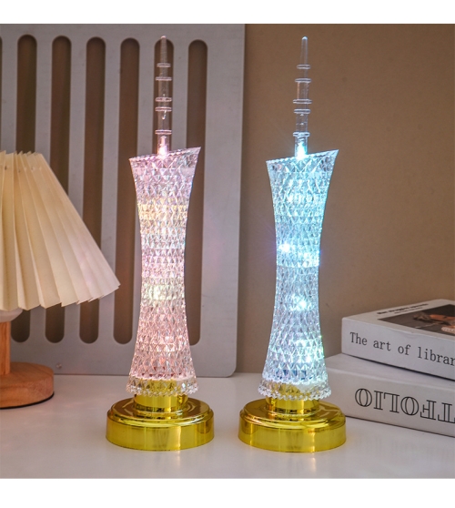 

Canton Tower Small Waist LED Night Light Handicraft Ornaments 8.9 x 23cm(Colorful Light)