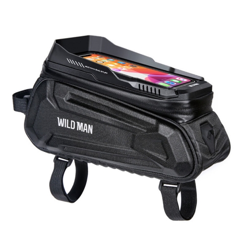 

WILD MAN XT5 1.2L EVA Hard Shell Bike Front Beam Bag Touch Screen Phone Waterproof Bag(Twill Pattern)