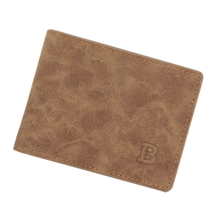 

MenBense Men Short Wallet Retro Frosted Multi Card Wallet(Brown)