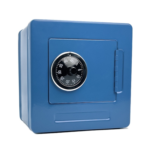 Caja fuerte con contraseña de metal portátil, hucha, organizador de dinero  (azul)