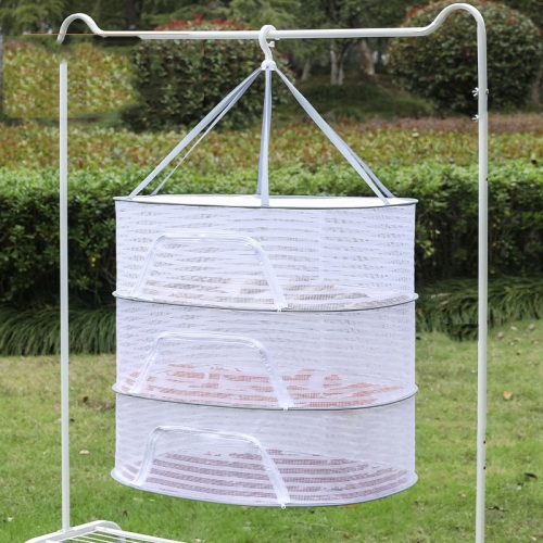 

50 x 70cm Foldable Drying Fishing Vegetables Fish Net Hanging Clothes Drying Storage Shelf, Spec: 3 Layers