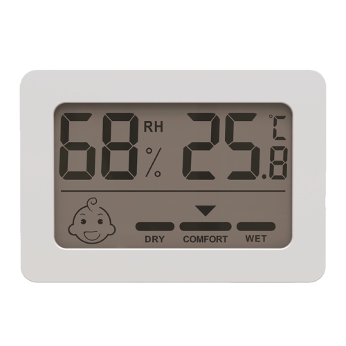 

Household Indoor Mini Smiley Electronic Temperature And Humidity Meter With Stand(White)