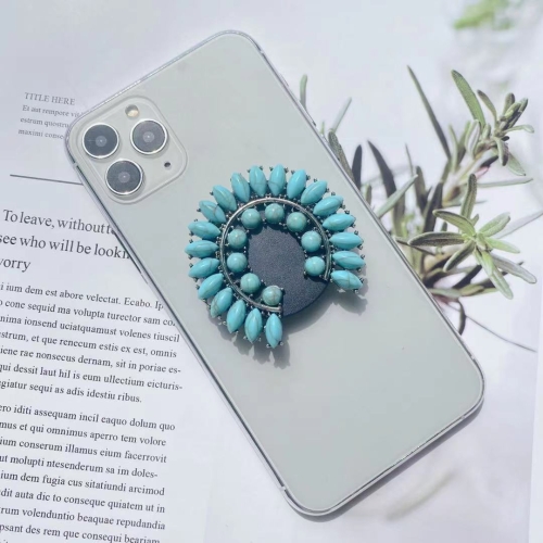 

Retro Turquoise Expanding Phone Stand Grip Finger Ring Support, Style: Style 1