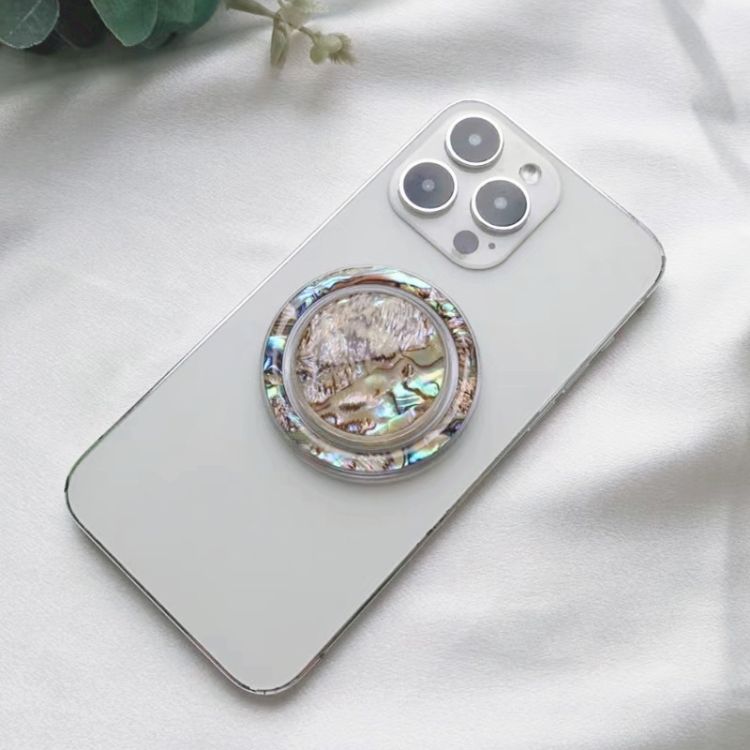 

Colorful Shell Pattern Magnetic AirBag Phone Ring Holder, without Magnet, Style: Yellow Abalone