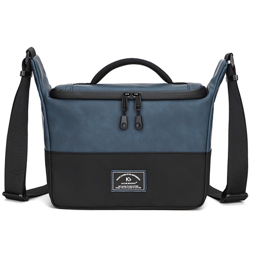 

PU Leather Shoulder Crossbody Photography Bag SLR Camera Bag Lens Storage Bag(Blue)