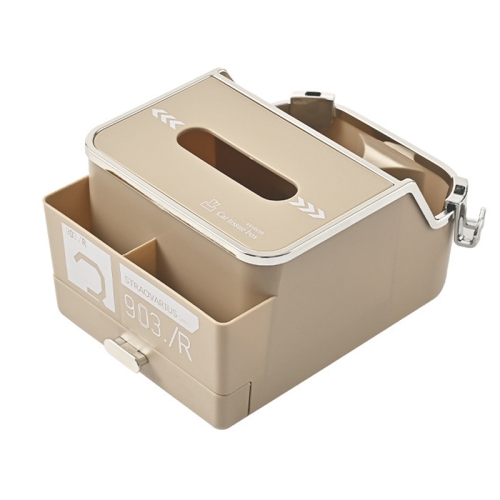 Auto-Taschentuchbox, Multifunktions-Getränkehalter, Armlehnenbox,  Aufbewahrungsbox (beige)
