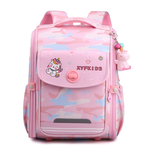 

XYFKIDS Girls Cute Shoulder Backpack Dual Student Schoolbag Kids Casual Space Bag(Pink)