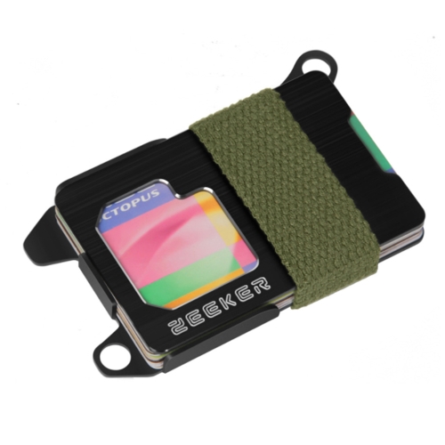 

ZEEKER RFID Metal Card Holder EDC Multi-function Wallet(Green Cloth Belt)