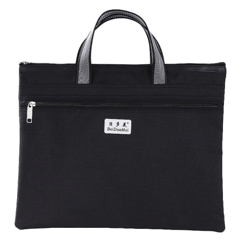 

BeiDuoMei Thickened Oxford Cloth Briefcase Portable File Bag A4 Storage File Package(Black)