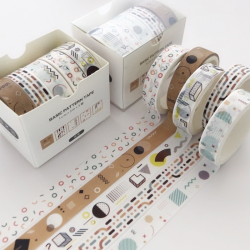 

5rolls /Box 3m Washi DIY Decoration Handbook Tape Set, Color: Pop