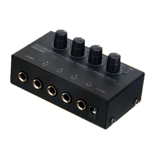 

Recording Studio Four-way Headphone Amplifier Mixer Monitoring Multi-channel Amplifier, US Plug