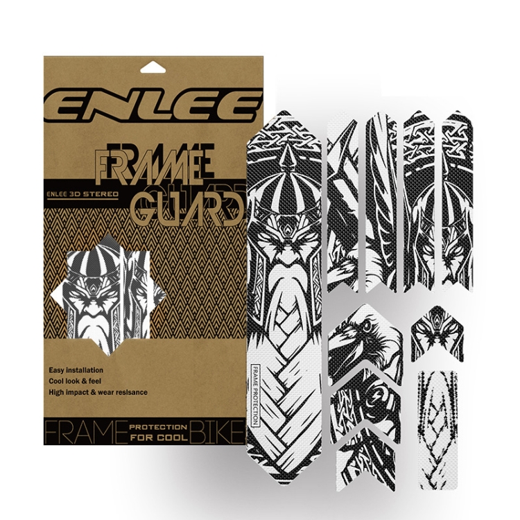 

ENLEE 10pcs /Set Mountain Bike Frame Anti-Scratch Sticker Waterproof Protective Film For Cycling Equipment, Model: Samurai