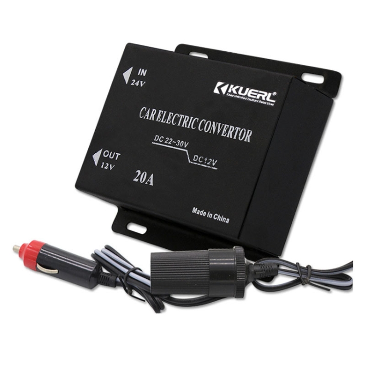 cigarette lighter subwoofer Car Audio Subwoofer Modification Cigarette Lighter Plug Power Converter  Buck, Model: 24V-12V 20A