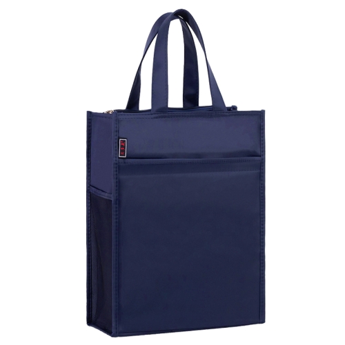 

BeiDuoMei Portable File Bag A4 Waterproof Zipper Folder Can Put Water Cup Storage Bag(3 Layers Dark Blue)