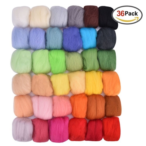 Set da 36 colori Kit per feltro ad ago in feltro di lana Cucitura manuale in