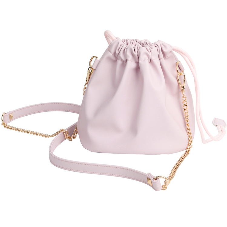 

Leather Large-capacity Drawstring Pocket Portable Waterproof Camera Bag(Pink)