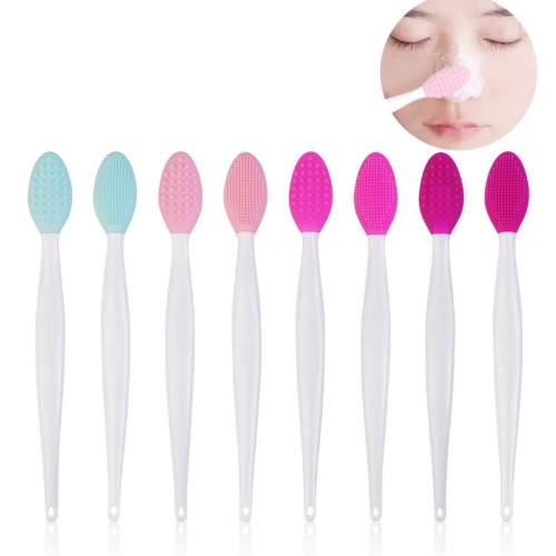 Silikon-Reinigungsbürste Beauty Tool Doppelseitige Nase zum Reinigen von Mitesser-Entfernern (Farbe zufällige Lieferung)