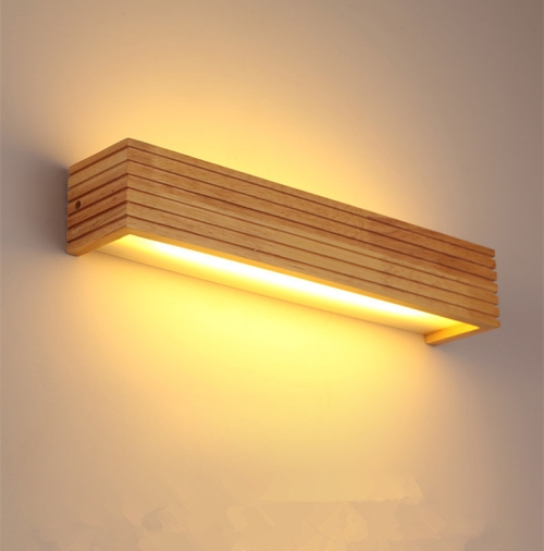 

55cm LED Solid Wood Wall Lamp Bedroom Bedside Lamp Corridor Wall Lamp(White Light)