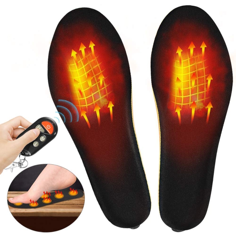 

USB Charging Heating Insoles Size Cuttable and Washable Electric Foot Warmer Insoles, Size: 35-40(Black)