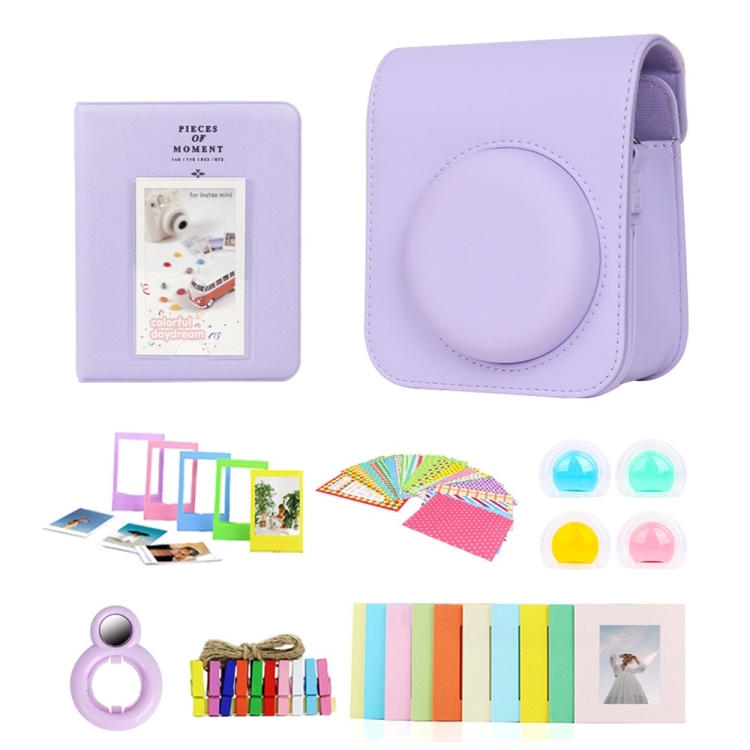 

For Polaroid Mini12 7 in 1 Photo Album Sticker Photo Frame Camera Bag, Color: Purple