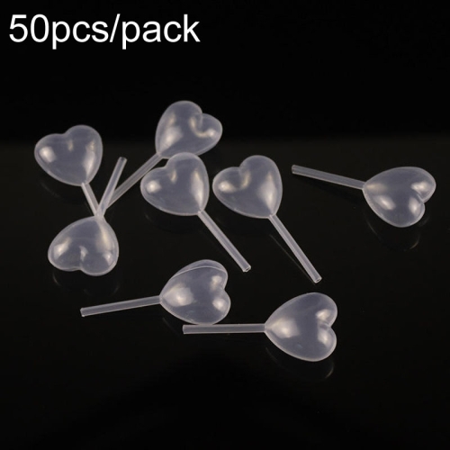 

50pcs /Pack 4ml Jam Injection Baking Straw Disposable Plastic Dropper Jam Syringe, Model: Love Shape