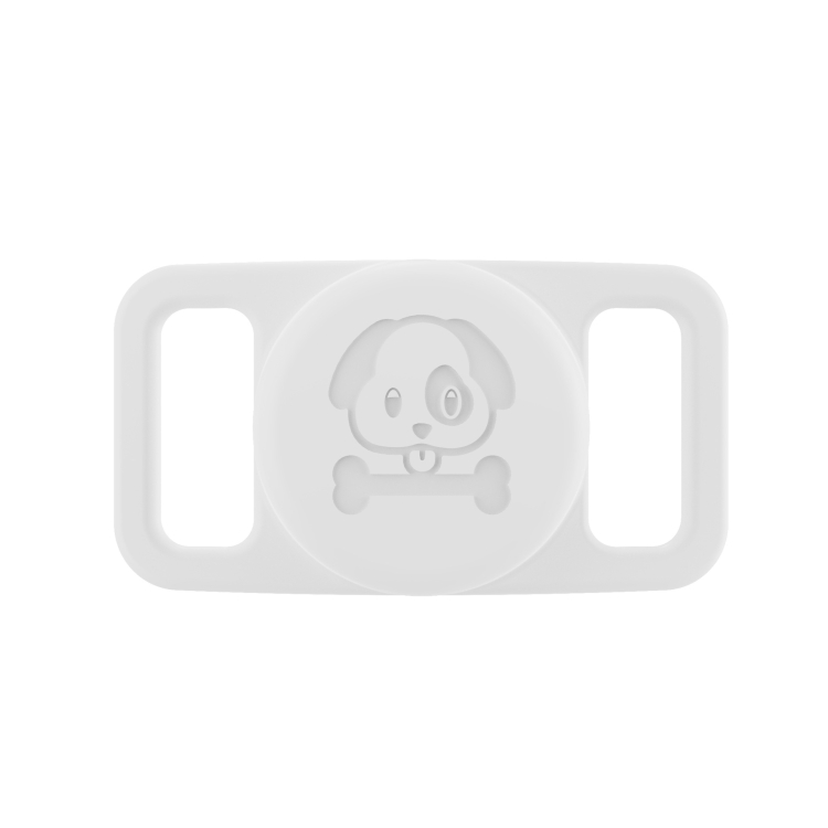 

For AirTag Tracker Pet Silicone Protective Case Anti-lost Waterproof Shell(White)
