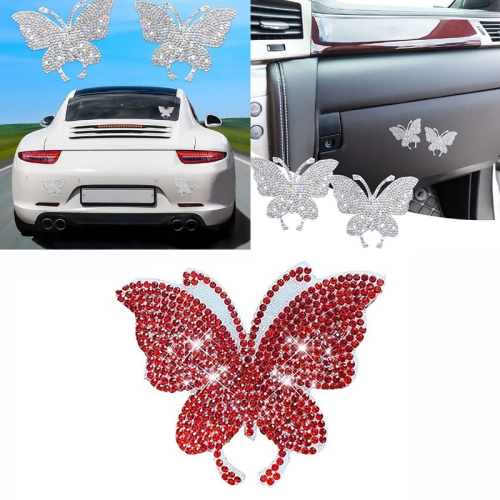 

Butterfly Car Sticker DIY Patch Car Interior Decoration, Color: Red Diamond