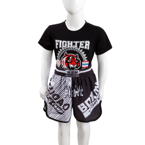 

ZhuoAo Boxing Costumes Kids Sparring Fighting Shorts Muay Thai Free Fighting Tights Set, Style: Bright Spot Tiger Head(XL)