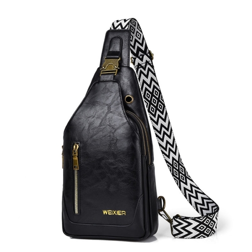 

WEIXIER X325 Waterproof Sports Crossbody Chest Bag Large Capacity Portable Single Shoulder Packs(Black)