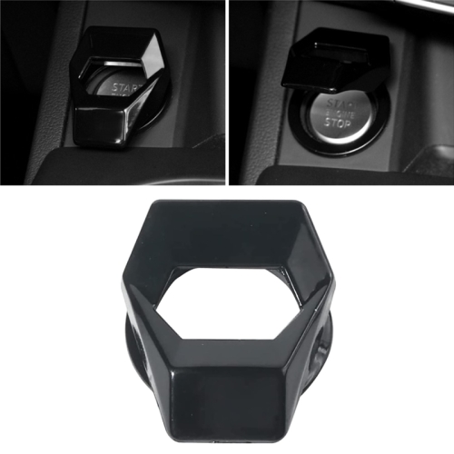 

Car One-button Start Decorative Ring Knob Type Ignition Device Protective Cover(Black)