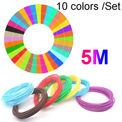 10colors /Set PCL 5m 3D Printing Pen Consumables 1.75mm High Tough Line Material Environmental Raw Material Printing Silk Thread