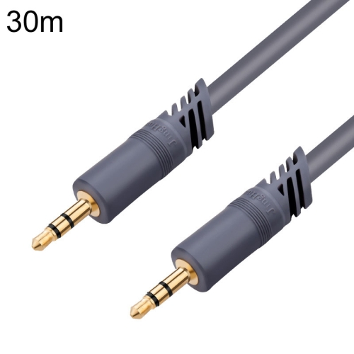 

JINGHUA A240 3.5mm Male To Male Audio Cable Cell Phone Car Stereo Microphone Connection Wire, Size: 30m(Gray)