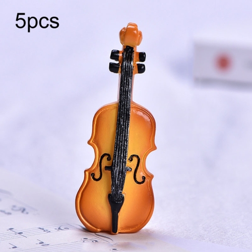 

5pcs Micro Landscape Simulation Musical Instrument Resin Ornament Miniature Desktop Decoration, Style: No.10 Cello