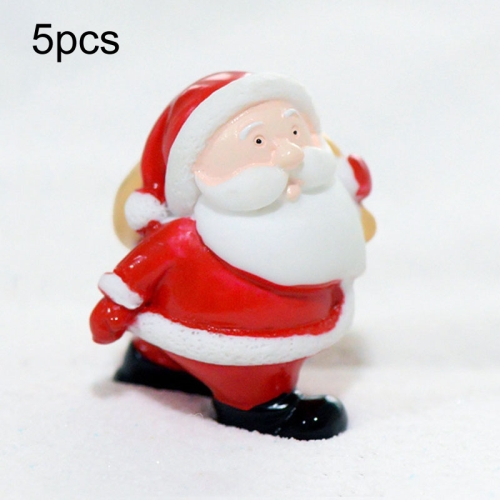 

5pcs Christmas Decoration Accessories Micro Landscape Christmas Gift Resin Small Ornament, Style: Santa Claus No.1