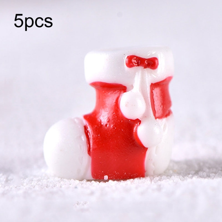 5pcs Christmas Decoration Accessories Micro Landscape Christmas Gift Resin  Small Ornament, Style: Socks No.7