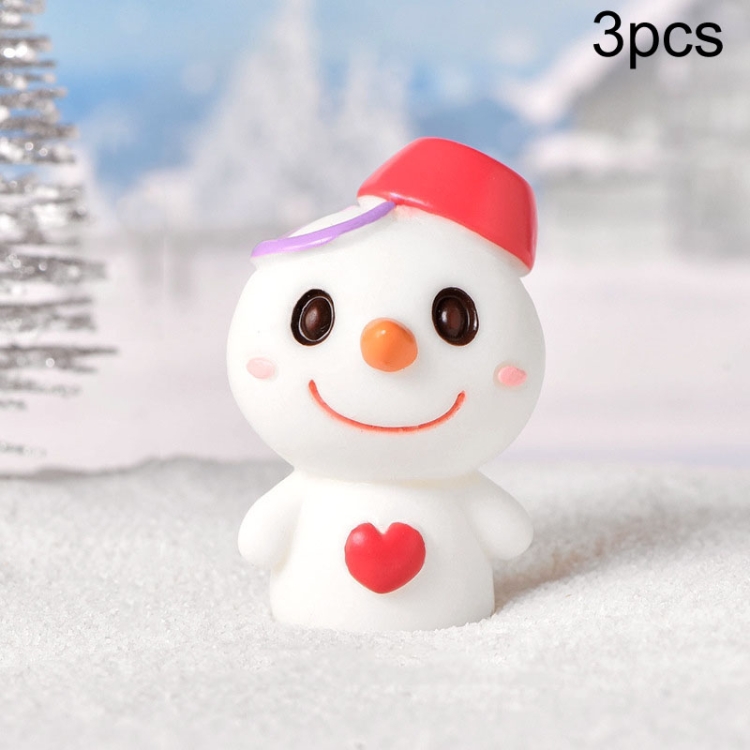 

3pcs Christmas Lovely Micro Landscape Snow Ornament Decorative Accessories, Style: No.1 Smile Love