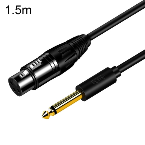 

JINGHUA 6.5 Male To Female XLR Audio Cable 6.35 Three Core Balanced Microphone Mixer, Size: 1.5m(Black)