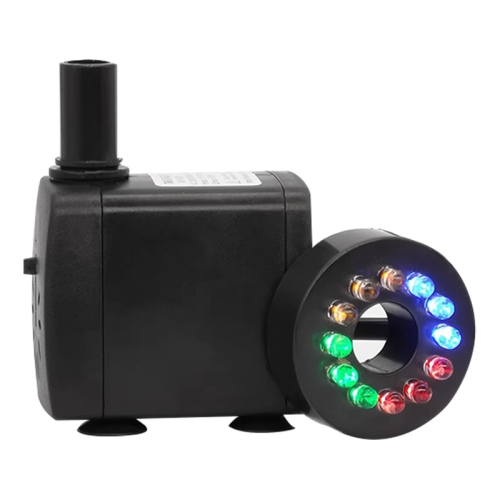 

JN-500 10W Waterproof LED Light Small Water Pump Fish Tank Fountain Filtration Circulation Submersible Pump EU Plug