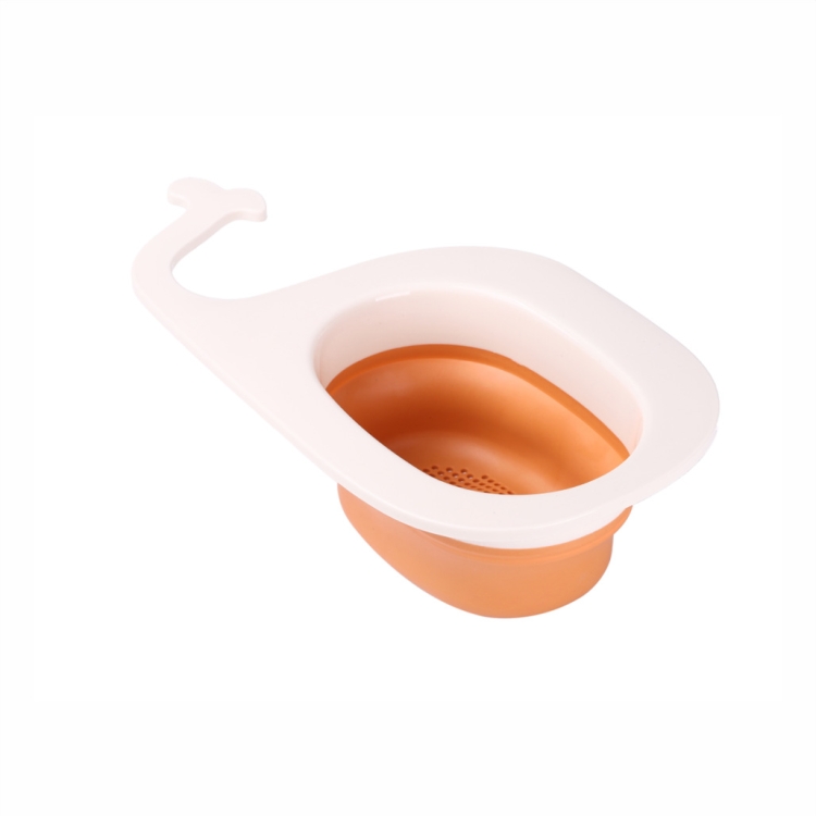 

Multifunctional Whale-shaped Foldable Kitchen Fruit and Vegetable Draining Basket(Orange White)