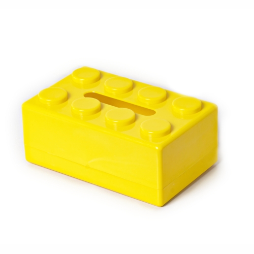 

Multifunctional Cartoon Building Block Tissue Storage Box Living Room Coffee Table Decorations, Color: Yellow