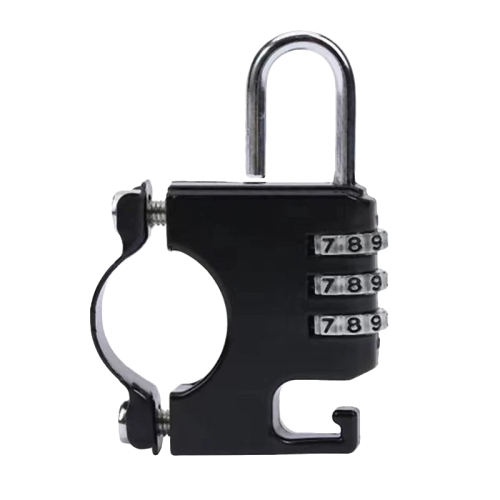 Motorcycle Helmet Anti-Theft Lock Fixed Helmet Combination Padlock, Color: Black motorcycle rope aluminum box lock luggage lock tool side luggage lock tailbox lock for bmw r1250gs r1200gs lc adv f850gs f750gs