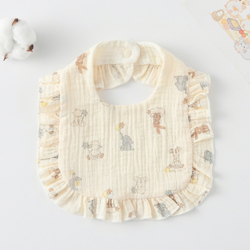 

Baby Feeding Bib Ruffle Infants Saliva Towel Soft Cotton Burp Cloth, Style: Space Animals