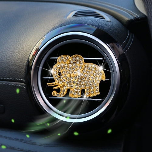 

Metal Rhinestone Elephant Car Air Vent Aromatherapy Clip(Gold)