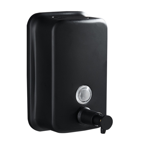 304 Stainless Steel Bathroom Soap Dispenser Simple Hotel Home Wall Mounted Manual Shower Fluid Bottle, Capacity: 500ml Black