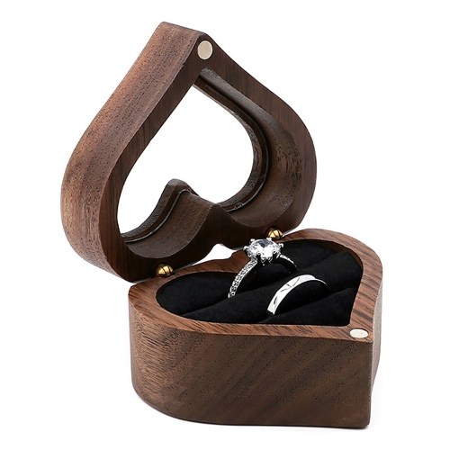 

Wooden Heart Shape Ring Box Jewelry Storage Box Wedding Valentine Gift Box, Spec: RB513-C1