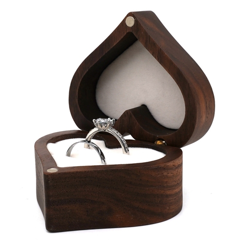 

Wooden Heart Shape Ring Box Jewelry Storage Box Wedding Valentine Gift Box, Spec: RB529-C8