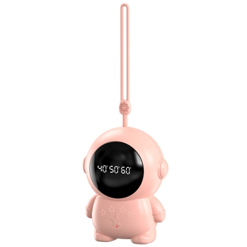 USB太空人造型數顯1800mAh移動電源暖手寶，顏色：粉紅色